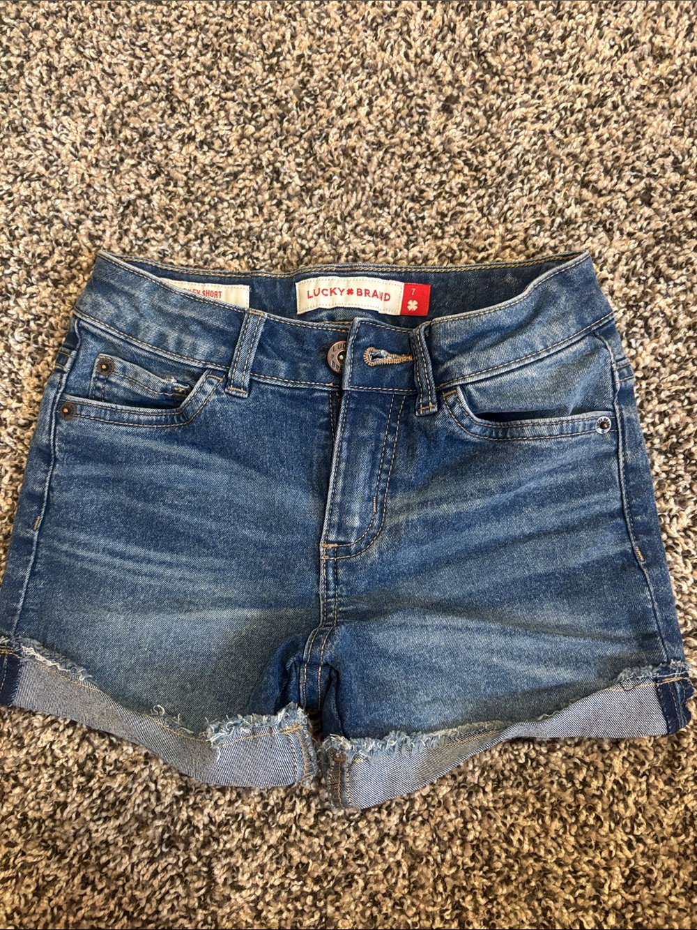 Lucky Brand Girls Blue Denim Cutoff Shorts
